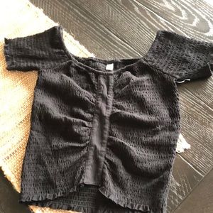 Smocked off shoulder top